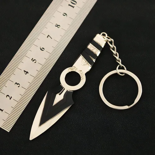Vista 5 de LONGHE Juego Valorant Jett Kunai Llavero Modelo Juguetes Regalo Escritorio Decoración Mochila Colgante Regalo, Gris