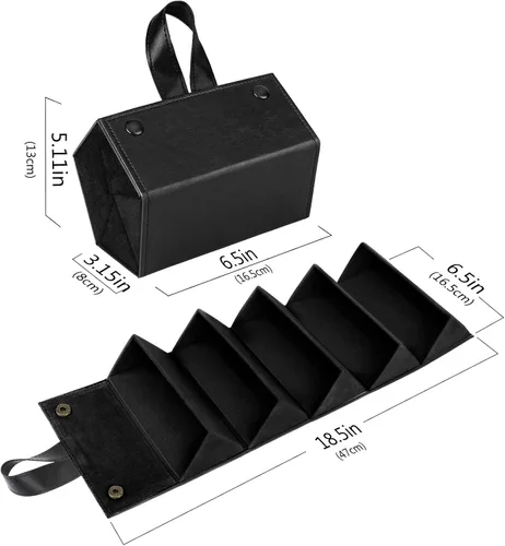 Vista 7 de MoKo - Organizador de gafas de sol con 5 ranuras, estuche de viaje para gafas de sol portátil, estuche de almacenamiento para mujeres y hombres