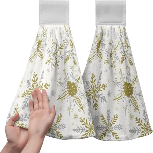 Vista 26 de Honey Bee - Juego de 2 toallas colgantes de cocina de verano con lunares y lazo para colgar, toallas de cocina de granja amarillas, suaves