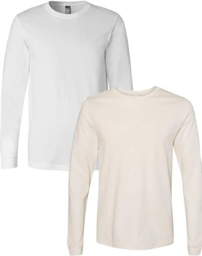 Vista 104 de Canvas Filmore 3501 - Camiseta de 4.2 onzas para hombre manga larga (1) Ceniza + (1) Jaspeado atlético