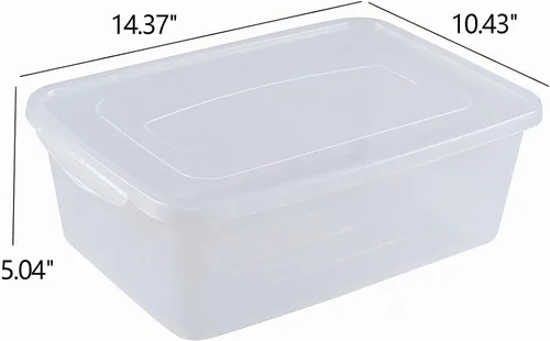 Vista 3 de Readsky Contenedores de almacenamiento de plástico de 14 cuartos con tapas, caja de cierre transparente, paquete de 4