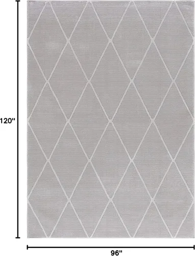 Vista 8 de SAFAVIEH Alfombra de área de 8 x 10 pies – Colección Revive – Grande – Gris, patrón de enrejado, no desprende pelusa y fácil limpieza, ideal