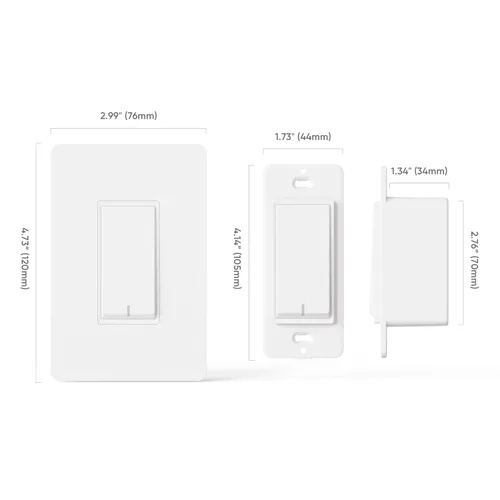 Vista 9 de TREATLIFE Paquete de 4 interruptores inteligentes de 3 vías, interruptor de luz inteligente WiFi de 2.4 GHz, funciona con Alexa, Google Home