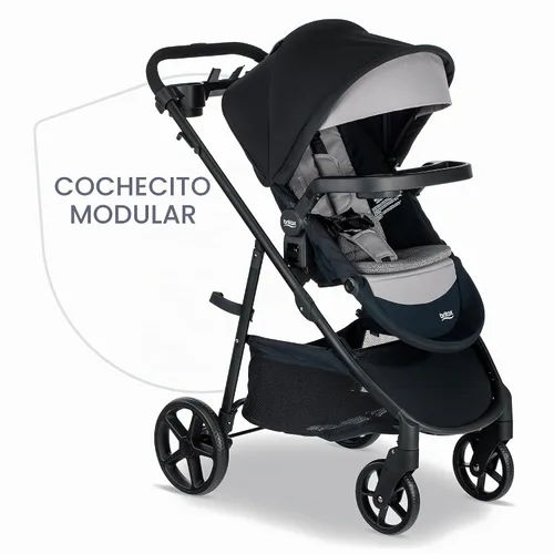 Vista 8 de Britax Brook+ cochecito de bebé modular, ultra ligero para bebés y niños pequeños con inserto SafeWash y 4 formas de pasear, ónix gris Ónix grafito
