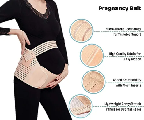 Vista 2 de JADE KIT Cinturón de embarazo, banda elástica 3 en 1 para el embarazo, cinturón de maternidad, cinturón de cuidado de la cintura, protector
