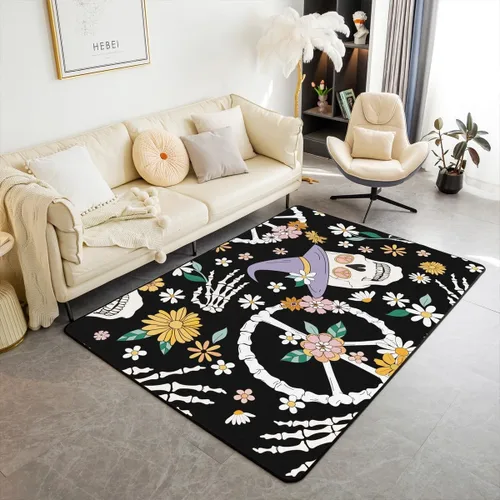 Vista 8 de Erosebridal Alfombra bohemia con estampado de ojos de 3 x 5 pulgadas, alfombra exótica de mariposa azul, estilo bohemio, alfombra decorativa moderna
