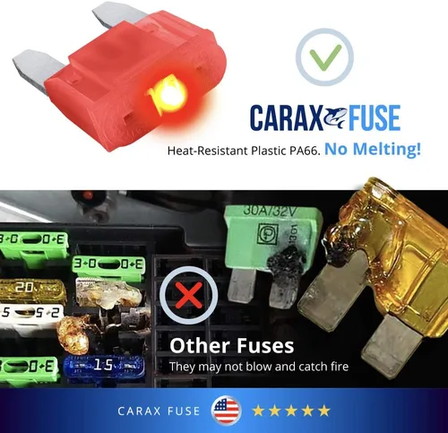 Vista 5 de CARAX Fusible Premium Mini Blade Smart Auto Glow Fusible Fácil Identificación (7.5A - 1pcs)
