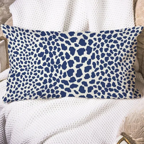 Vista 2 de Throw Pillowcase Navy Cheetah Leopard Print Animal Rectangular Cushion Cover Animal Background Decorative Pillow Home Cotton Linen 12x16 Elegant
