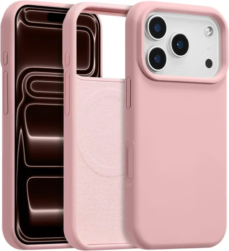 Vista 109 de Funda magnética de silicona para iPhone 13 Pro, color blanco antiguo [Compatible con Magsafe] [Forro de microfibra suave antiarañazos], funda