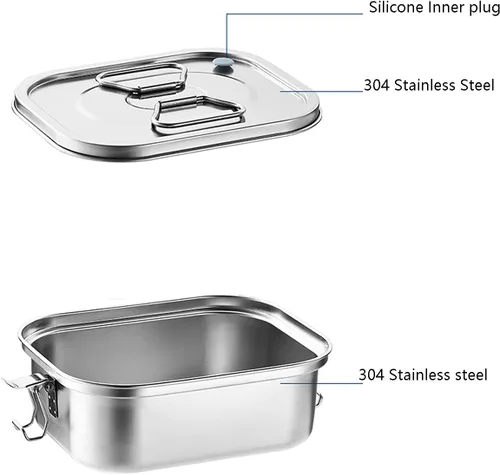 Vista 5 de Lonchera grande de acero inoxidable para adultos con tapa a prueba de fugas y cerraduras seguras, 36 onzas líquidas para variedad de alimentos
