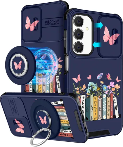 Vista 54 de Funermei Funda para teléfono Samsung Galaxy A15 5G - [2 en 1] Funda para teléfono de mujeres lindas chicas, diseño femenino de mariposa negra