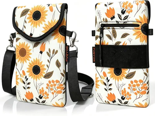 Vista 24 de Funda de neopreno para teléfono con correa cruzada y correa elástica Bear Woodland
