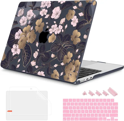 Vista 22 de Mektron Diseñada para MacBook Air 2025/2024/2023 de 15 PULGADAS M4 A3241 /M3 A3114 /M2 A2941, Carcasa de Cubierta Rígida de Plástico Impreso