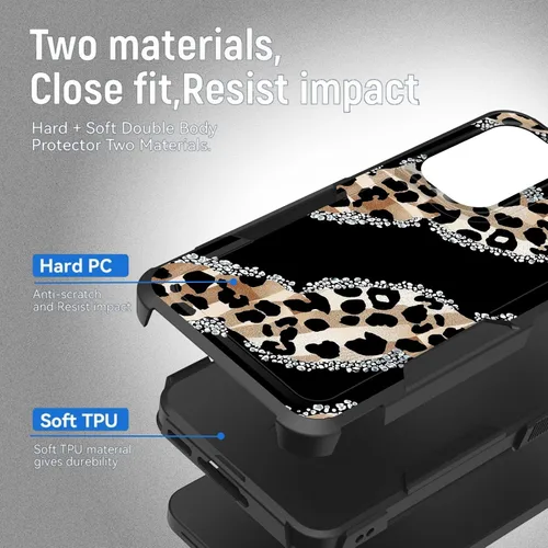 Vista 508 de Funda para Galaxy A14 5G, resistente de doble capa híbrida de policarbonato duro, goma suave, a prueba de golpes, funda protectora resistente