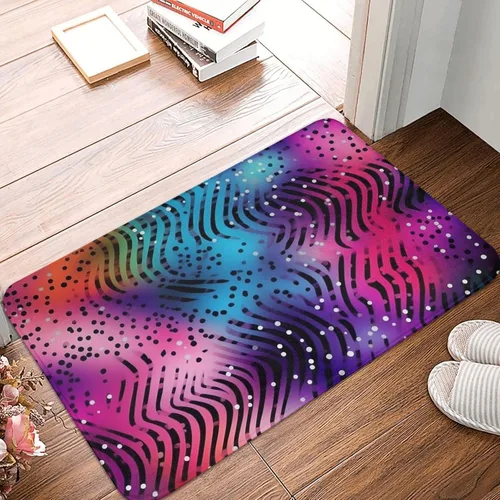 Vista 13 de Tapete para puerta delantera, tapete de bienvenida con estampado floral azul y blanco, absorbente, antideslizante, tapete de entrada suave, alfombra