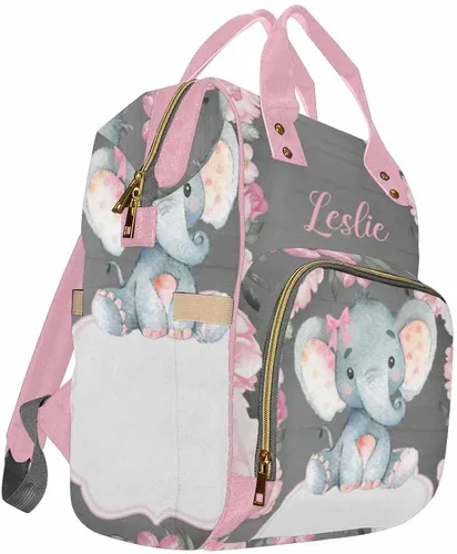 Vista 3 de Newcos Bolsa de pañales personalizada, bolsa de pañales para bebé, mochila de viaje casual para mamá, Multi 08, Mochilas Daypack