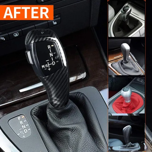 Vista 5 de Qii lu Kit de actualización de la perilla de la palanca de cambios para E90 – Cambio de marchas de coche, LHD LED automático Kit de cambio