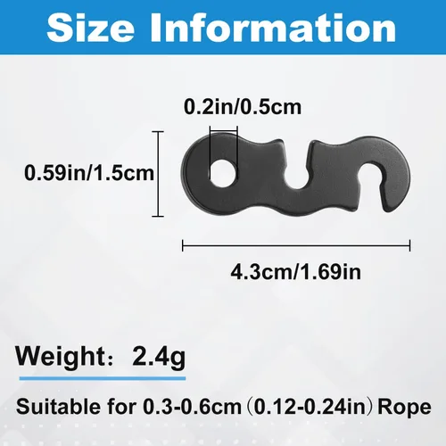 Vista 2 de SATINIOR Guyline - Tensor de aleación de aluminio para tienda de campaña, tensor de cuerda de paracaídas, ajustadores de cuerda para tienda