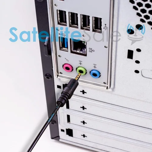 Vista 5 de SatelliteSale Conector de audio auxiliar de 0.138 in macho a macho, cable auxiliar estéreo digital, cable universal de PVC, cable negro, 15 pies