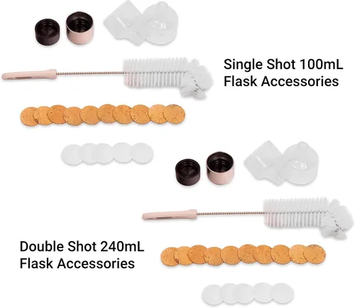 Vista 2 de Ragproper Accesorios para frascos de vidrio Extras (disparo único 3.4 fl oz) (doble disparo 6.8 fl oz)