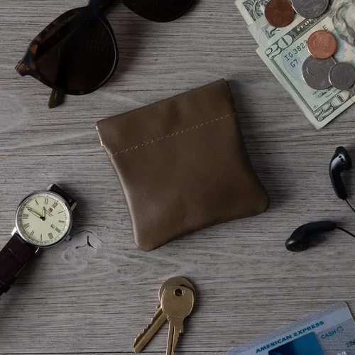 Vista 40 de Monedero clásico a presión, de cuero, para hombre de Nabobb, negro