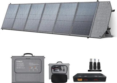 Vista 13 de Panel solar portátil de 100 W para generador de central eléctrica, célula solar plegable de 19.8 V con batería de alta eficiencia, impermeable IP65