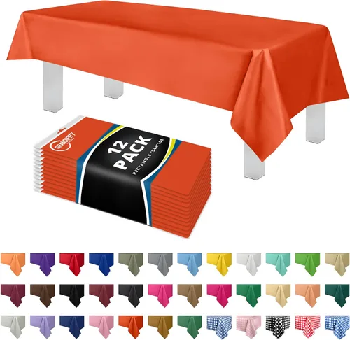 Vista 26 de Mantel de plástico de alta calidad - 54 in. x 108 pulgadas. Grandipity - Mantel rectangular (6 y 12 unidades), Agua (Aqua)