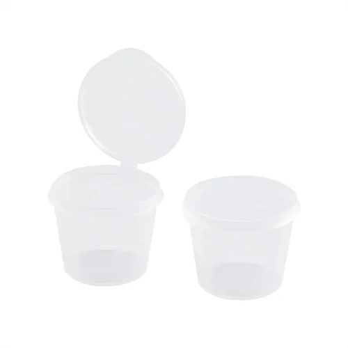 Vista 2 de RW Base - Vasos de gelatina de 1 onza, 100 tazas aptas para microondas, resistentes a las grietas, desechables, recipientes de plástico transparente