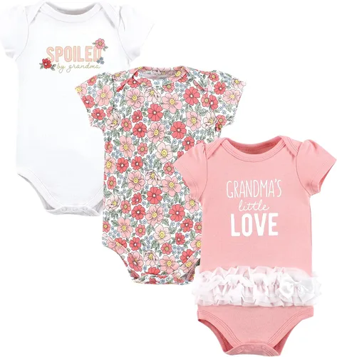 Vista 305 de Hudson Baby baby-girls Cotton Bodysuits 3-pack