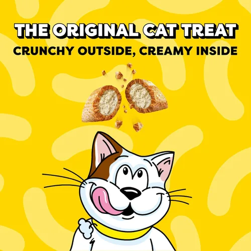 Vista 3 de TEMPTATIONS Jumbo Stuff Crunchy and Soft Cat Treats Savory Salmon Flavor, bolsa de 2.5 onzas (paquete de 12) Crunchy outside, soft inside, under 2