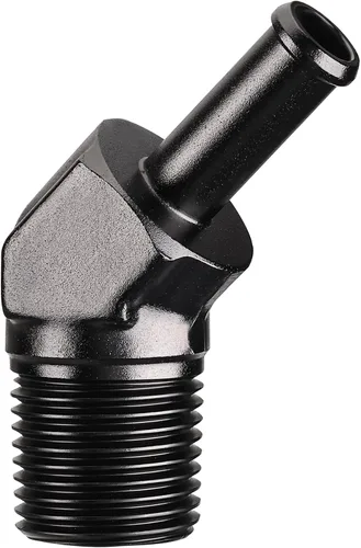 Vista 12 de EVIL ENERGY Adaptador de Conexión de Púa de Manguera 1/2" NPT Macho a 1/2" 45 Grados de Aluminio Negro