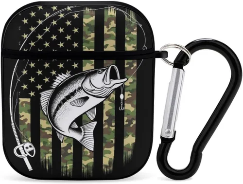 Vista 9 de Funda para Apple AirPod 2 y 1 TPU suave compatible con AirPod 2 y 7 con diseño de bandera estadounidense Pattern1081