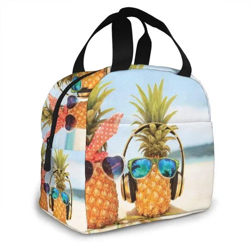 Vista 3 de Bolsas de almuerzo personalizadas para mujeres u hombres, personalizan tu nombre o imagen, bolsa de almuerzo aislada, contenedor de almuerzo