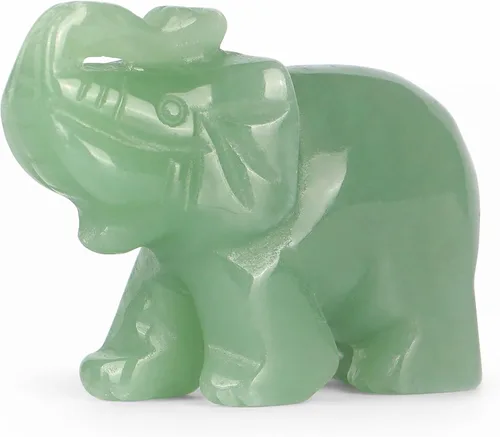 Vista 8 de SMQ Estatua de decoración de elefante de cristales de amatista de 2.0 pulgadas, piedras preciosas talladas a mano, figuras de cristal de buena