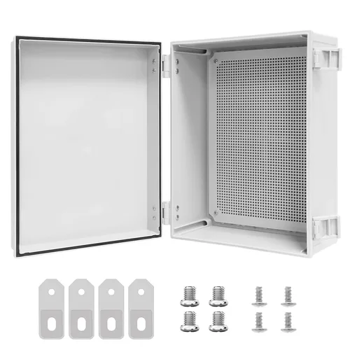 Vista 13 de Caja de conexiones de plástico ABS, IP65 resistente al agua y al polvo, recinto eléctrico universal, carcasa con bisagras para uso en interiores