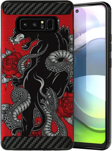 Vista 18 de CasesOnDeck - Funda compatible con Samsung Galaxy Note 8 (Carbon Flex) y Note 8, diseño moderno de ajuste delgado, con golpes y caídas (astronauta)