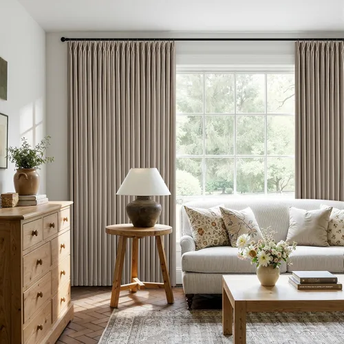 Vista 38 de Cortinas opacas de lino plisado natural de 96 pulgadas de largo