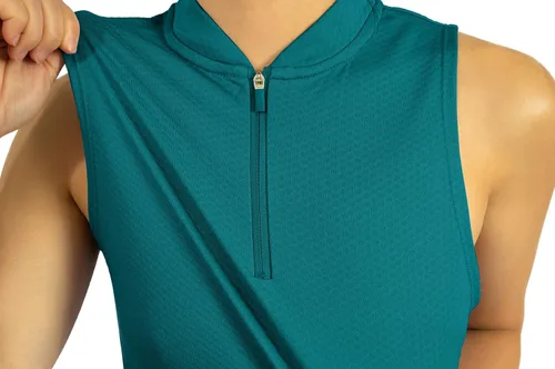 Vista 3 de Three Sixty Six Womens Sleeveless Collarless Golf Polo Shirt with Zipper - Quick Dry Tank Tops for Women