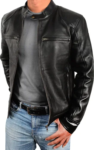 Vista 2 de STOREJEES Leather Jacket Men - Real Leather Jackets for Men