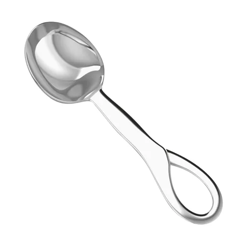 Vista 8 de Cuchara de alimentación para bebés de plata esterlina 925 con cuentas