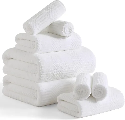 Vista 12 de Ferdilan Juego de 4 toallas de baño de gran tamaño de 35 x 70 pulgadas, toallas de baño extra grandes y suaves de 600 GSM, toallas de secado rápido