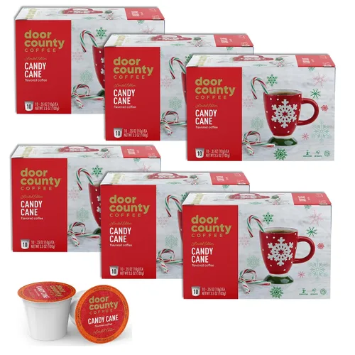 Vista 18 de Door County Coffee Café Molido con Sabor a Toffee de Almendra - 10 Tazas de Una Sola Porción - Tostado Medio - 100% Arábica Especial - Gourmet