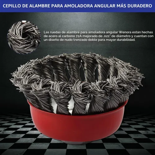 Vista 4 de Paquete de 3 cepillos de rueda de alambre para amoladora angular, rueda de alambre de 4 pulgadas para amoladora angular, ruedas de alambre