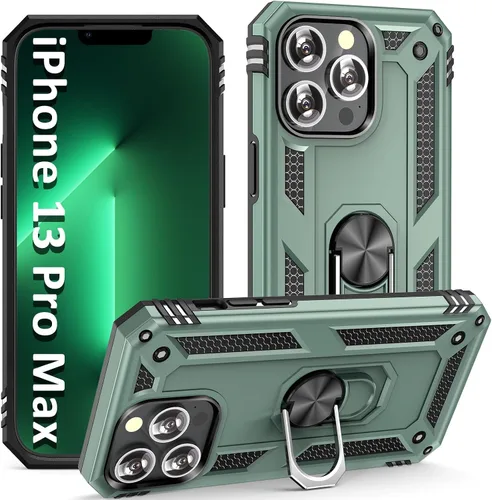 Vista 31 de ADDIT Funda para iPhone 13 Mini iPhone 13 Mini, con soporte de anillo, soporte magnético para automóvil, grado militar, resistente, para iPhone 13