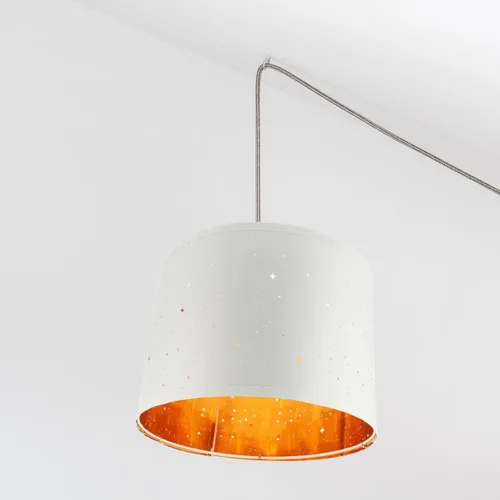 Vista 3 de BESTOYARD Pantalla de tambor de tela de 13 pulgadas para mesa, escritorio y lámparas colgantes, pantalla de luz extraíble con marco de hierro