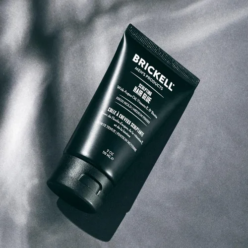 Vista 2 de Brickell - Pegamento para el cabello para hombre para esculpir y dar forma durante todo el día, con aceite de argán, vitamina E y aloe, 2 onzas