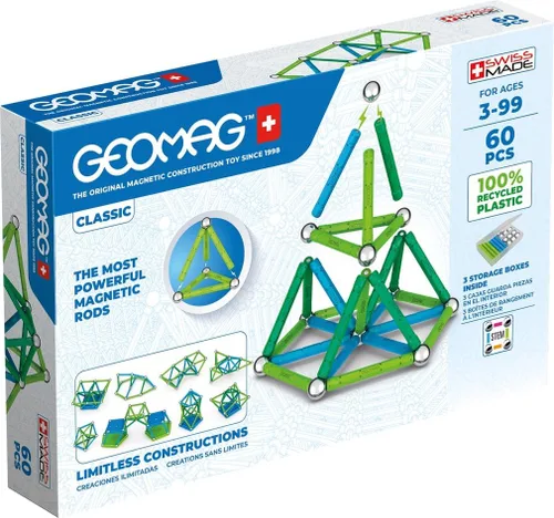 Vista 10 de Geomag Juguetes magnéticos clásicos para niños a partir de 8 años, 25 imanes educativos STEM para niños, bloques magnéticos hechos en Suiza