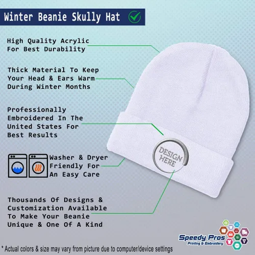 Vista 37 de Gorro de invierno para hombres y mujeres, gorro de acrílico con texto personalizado personalizado