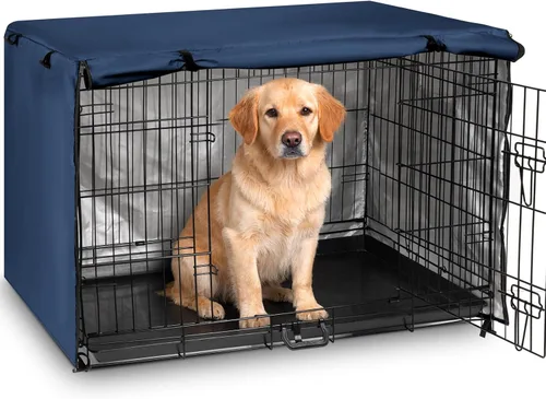 Vista 8 de Kefit - Funda de repuesto para jaula de perro, privacidad y bloqueo de luz para perrera/jaula de alambre, se adapta a jaulas estándar de 24 Negro