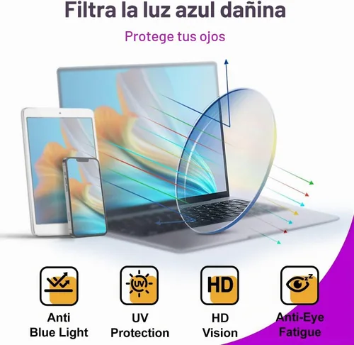 Vista 5 de VISOONE Ultralight Weight Computer Glasses Anti-Slip Silicone Temple Tips 16g TR90 Hexagonal Geomatric Cute Fashion Frame 99% Blue Light Blocking